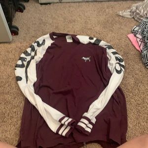 Maroon and white sparkly shirt